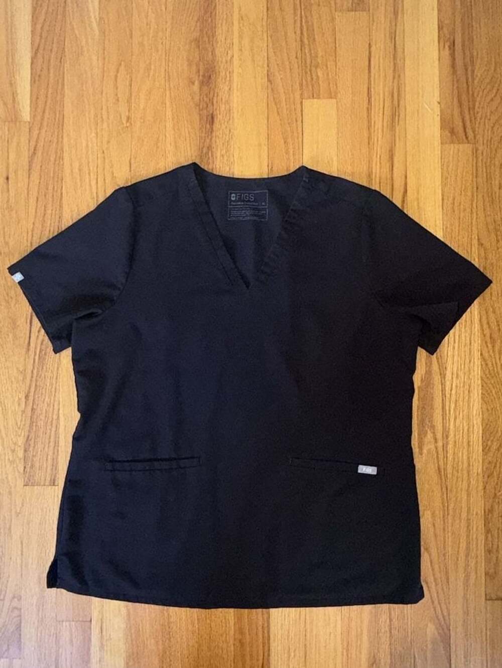 FIGS Scrub Shirt Womens XL Black Casma Technical Collection Medical Uniform Top